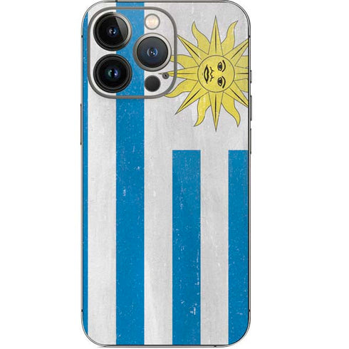 Uraguay Flag Distressed iPhone 14 Pro Skin